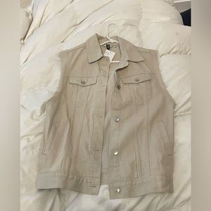 H&M Beige Oversized Sleeveless Vest